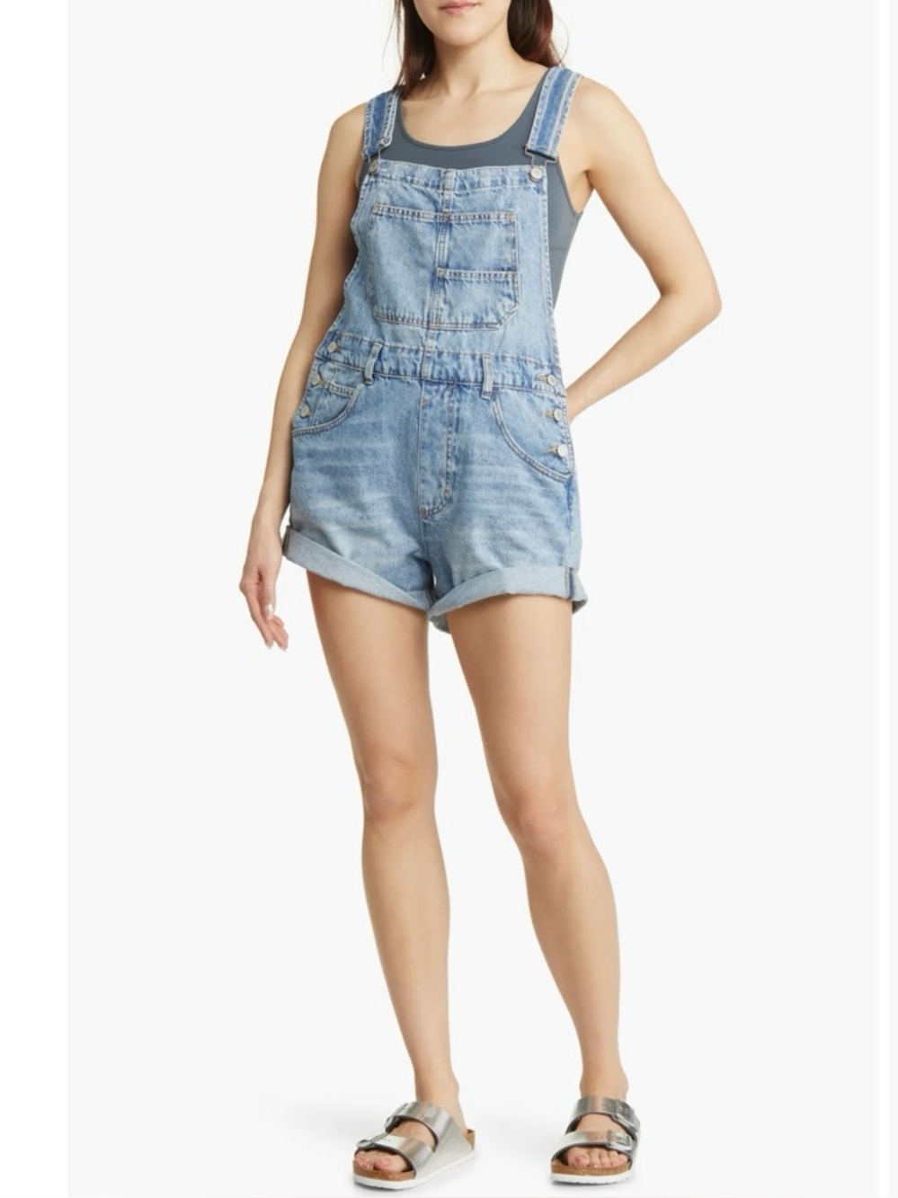 We the Free Ziggy Denim Shortalls Overalls Size Small